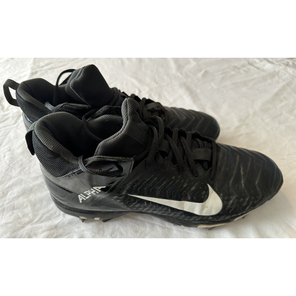 Nike Alpha Fast Flex Men's Size 11.5 Black White Football Cleats AQ7653-001 EUC